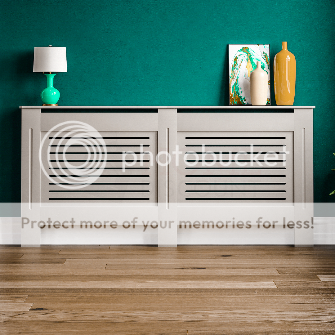 Radiator Cover White Unfinished Modern Traditional Slat Wood Grill